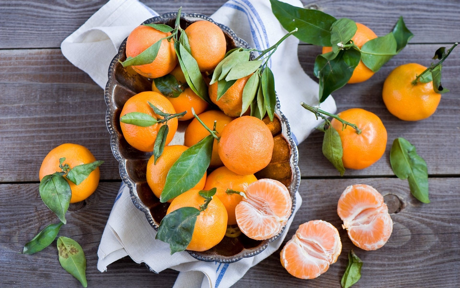 mandarins sheet table towel fruit