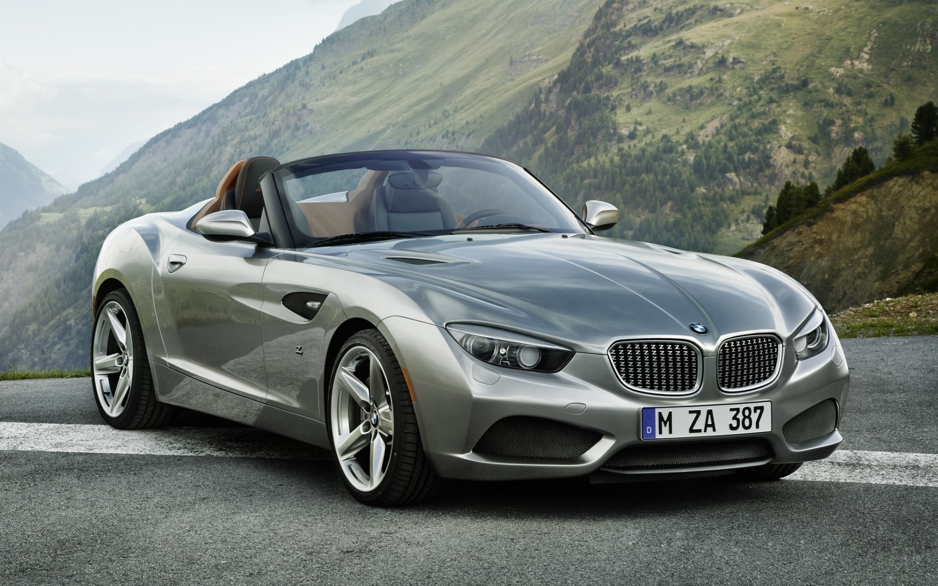 bmw zagato roadster bmw zagato przód srebrny góry niebo