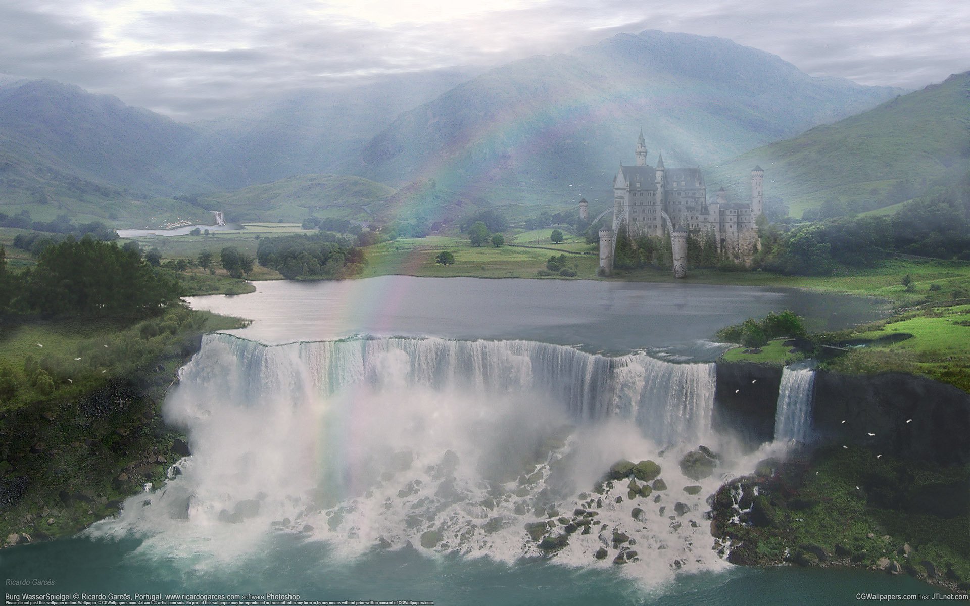 ricardo garces castle valley landscape waterfall rainbow