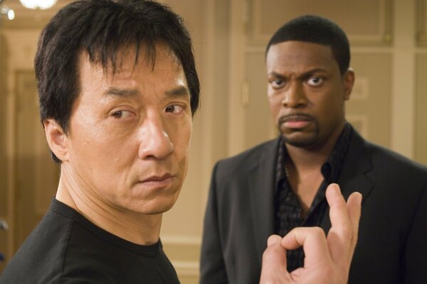 Jackie Chan and Chris Tucker scene from the movie Rush Hour