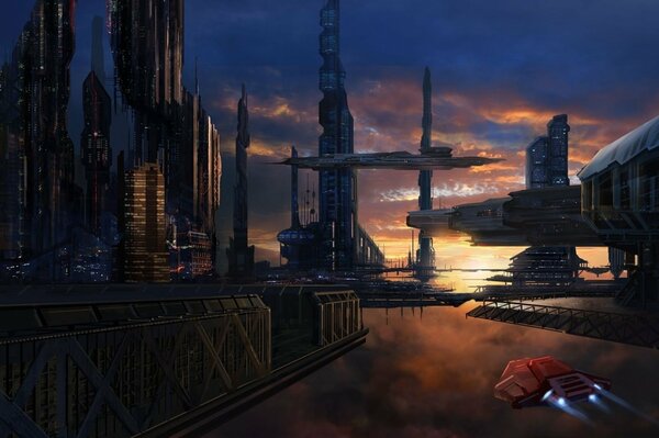 The city of the future in the sky