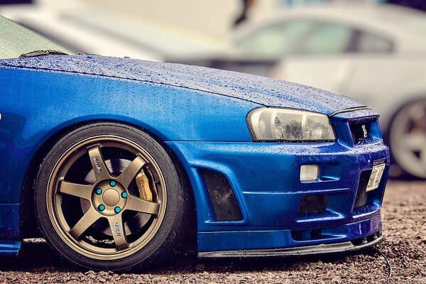 Nissan r34 blau getuntes Auto