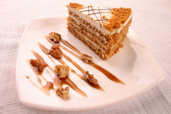 Gâteau aux noix. Aliments sucrés