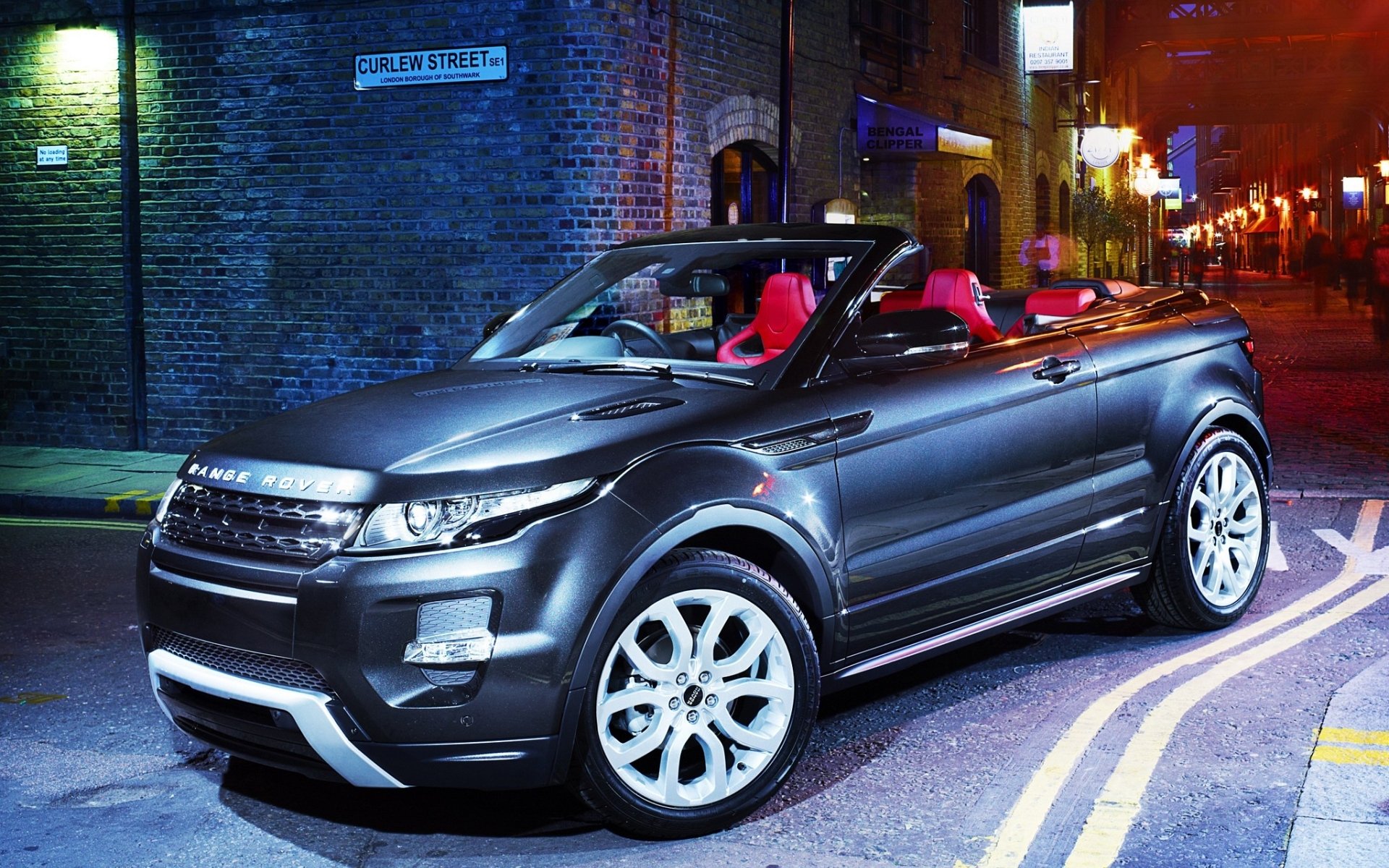 land rover range rover evoque cabrio konzept land rover range rover evok konzept crossover jeep grau.front nacht ulyfa laterne