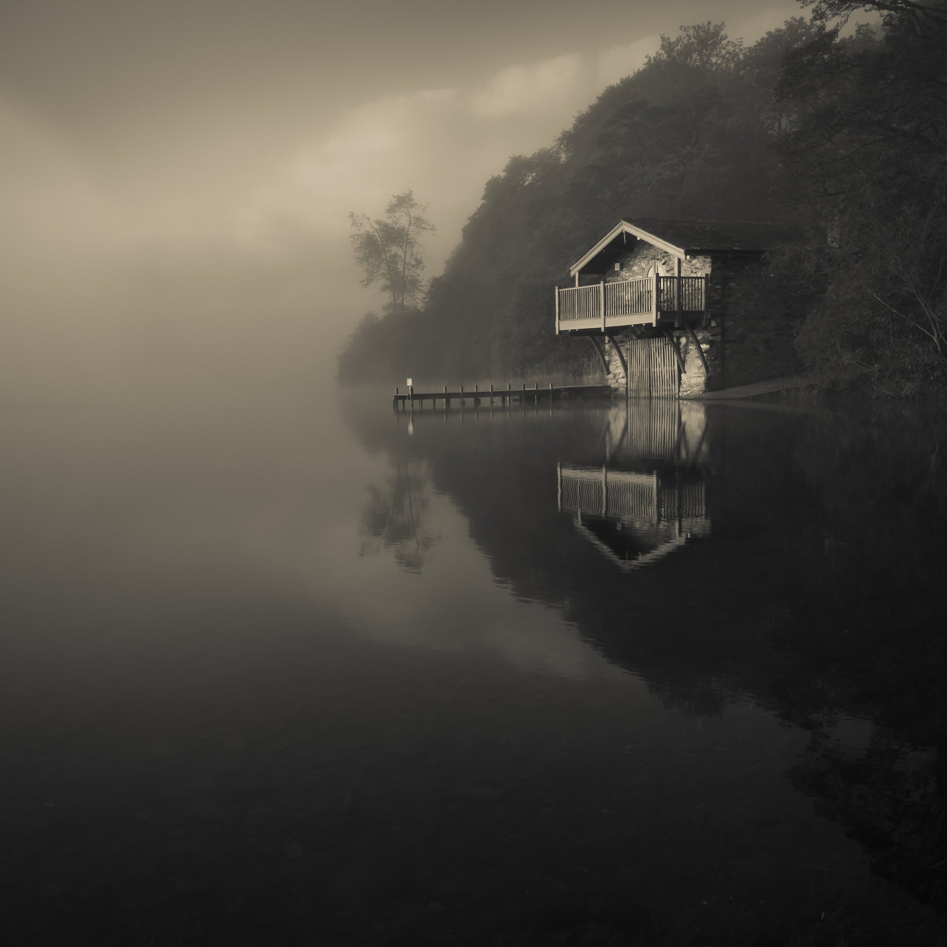 boat river fog nature the darkne