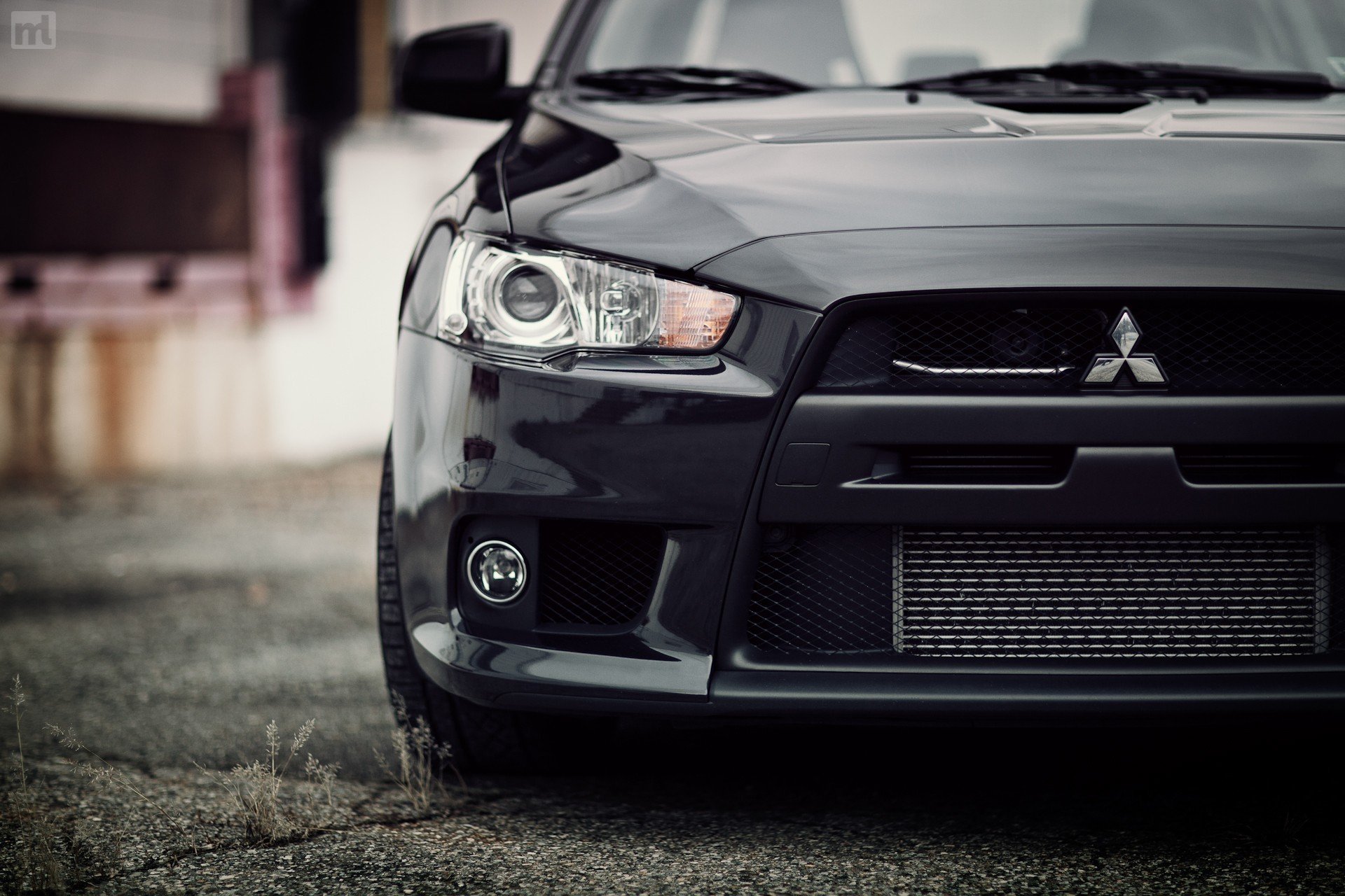 machine car mitsubishi lancer evolution evo 10 black