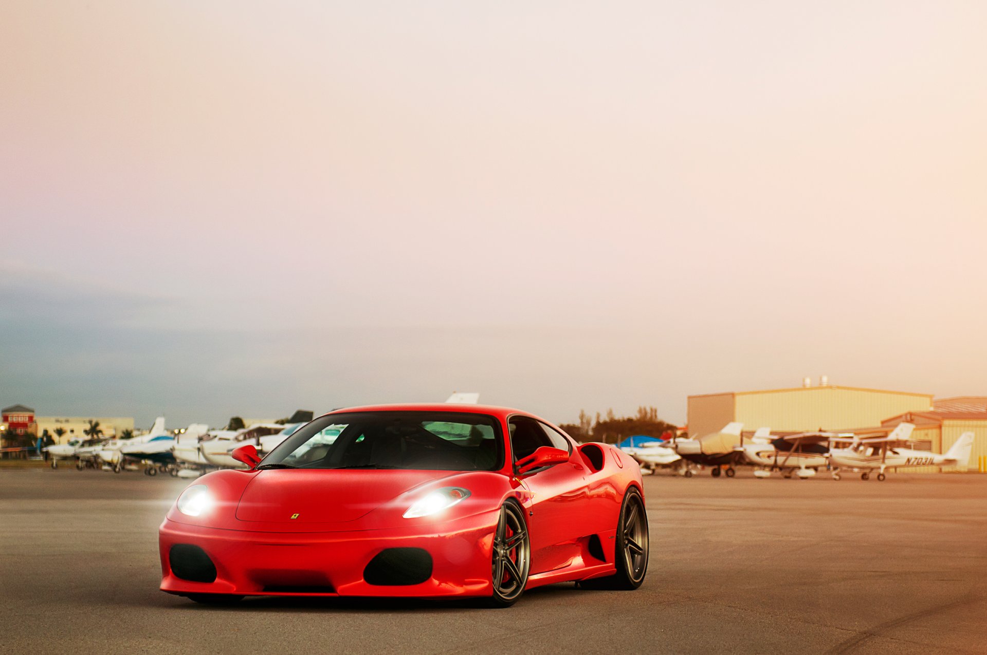 ferrari f-430 licht scheinwerfer flugplatz