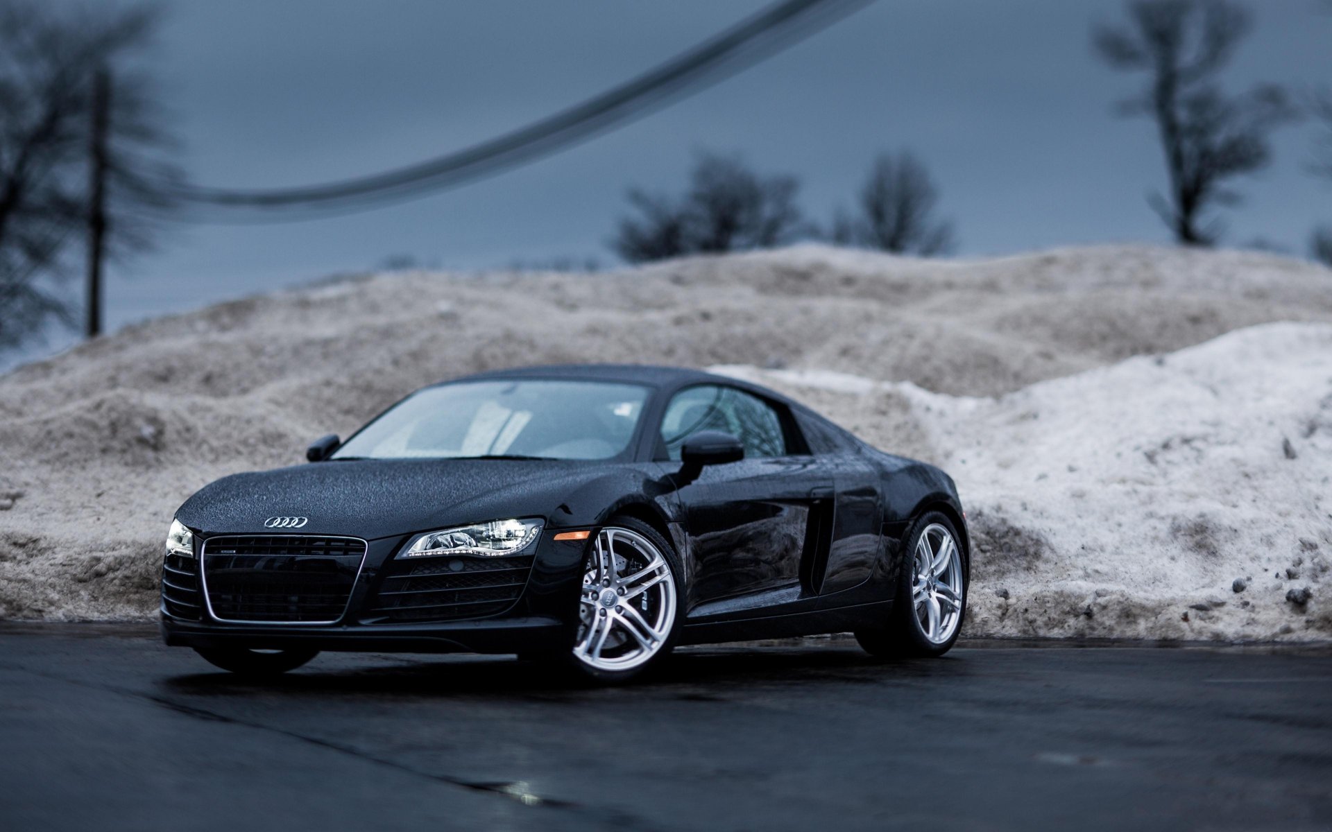 audi r8 roadster rain tilt shift audi r8