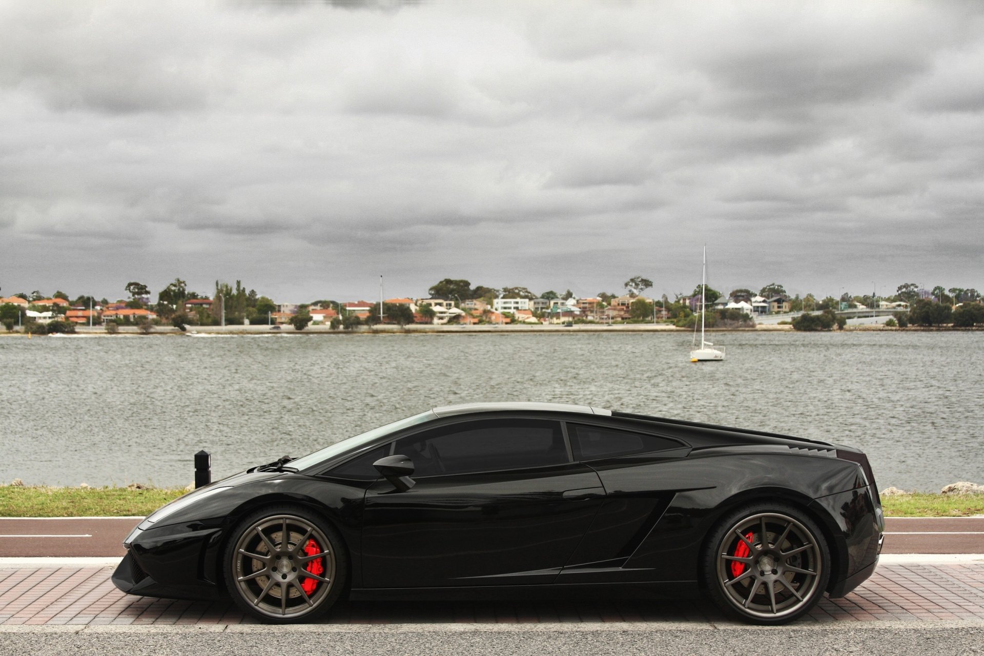 lamborghini gallardo auto schönheit traum felgen bremsen see himmel