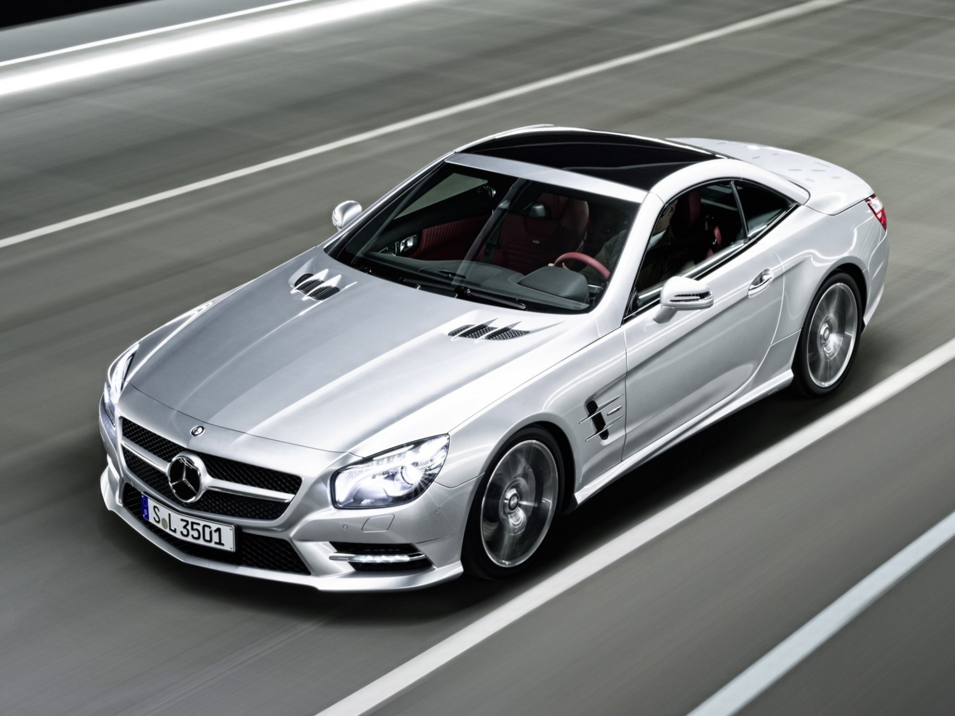 mercedes бенз sl 350 amg спорт пакет 2012 автомобиль мерседес едет скорость