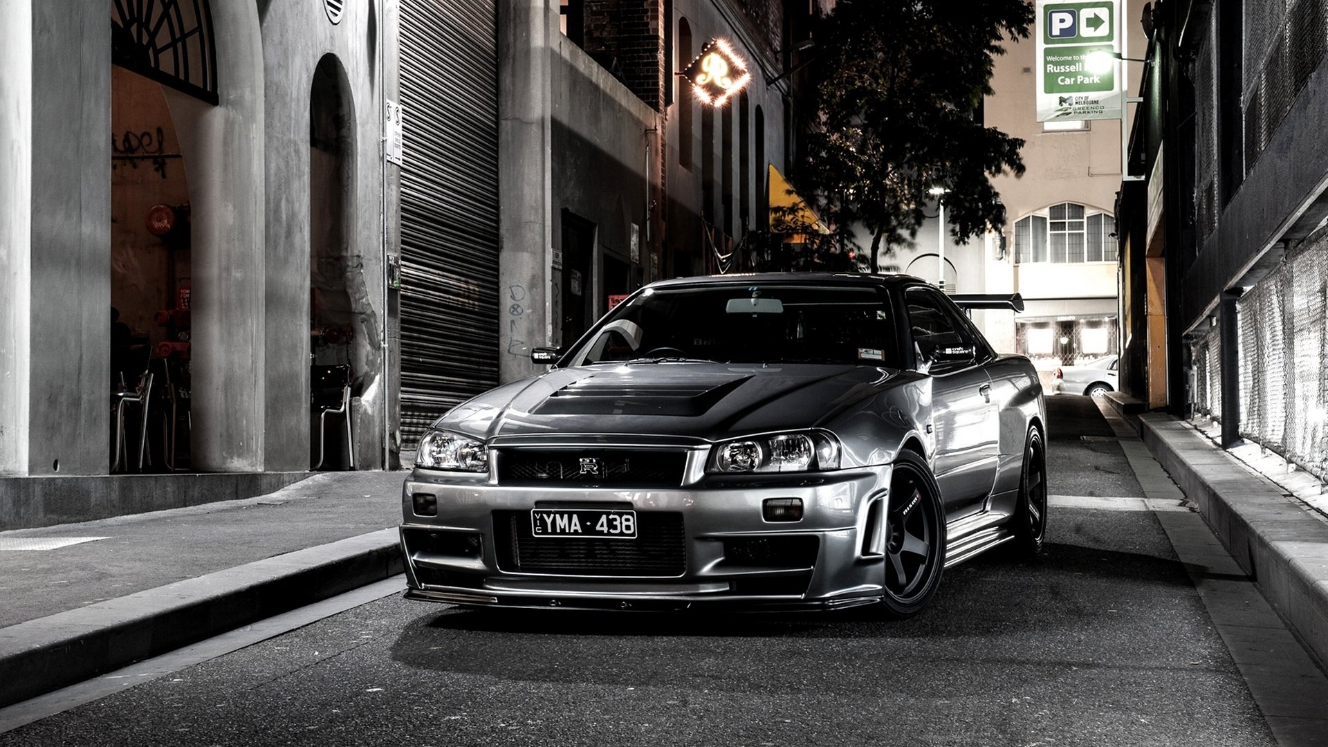 car wallpaper gray nissan horizon bnr34 street japan automotive desktop night wallpaper nissan skyline japanese