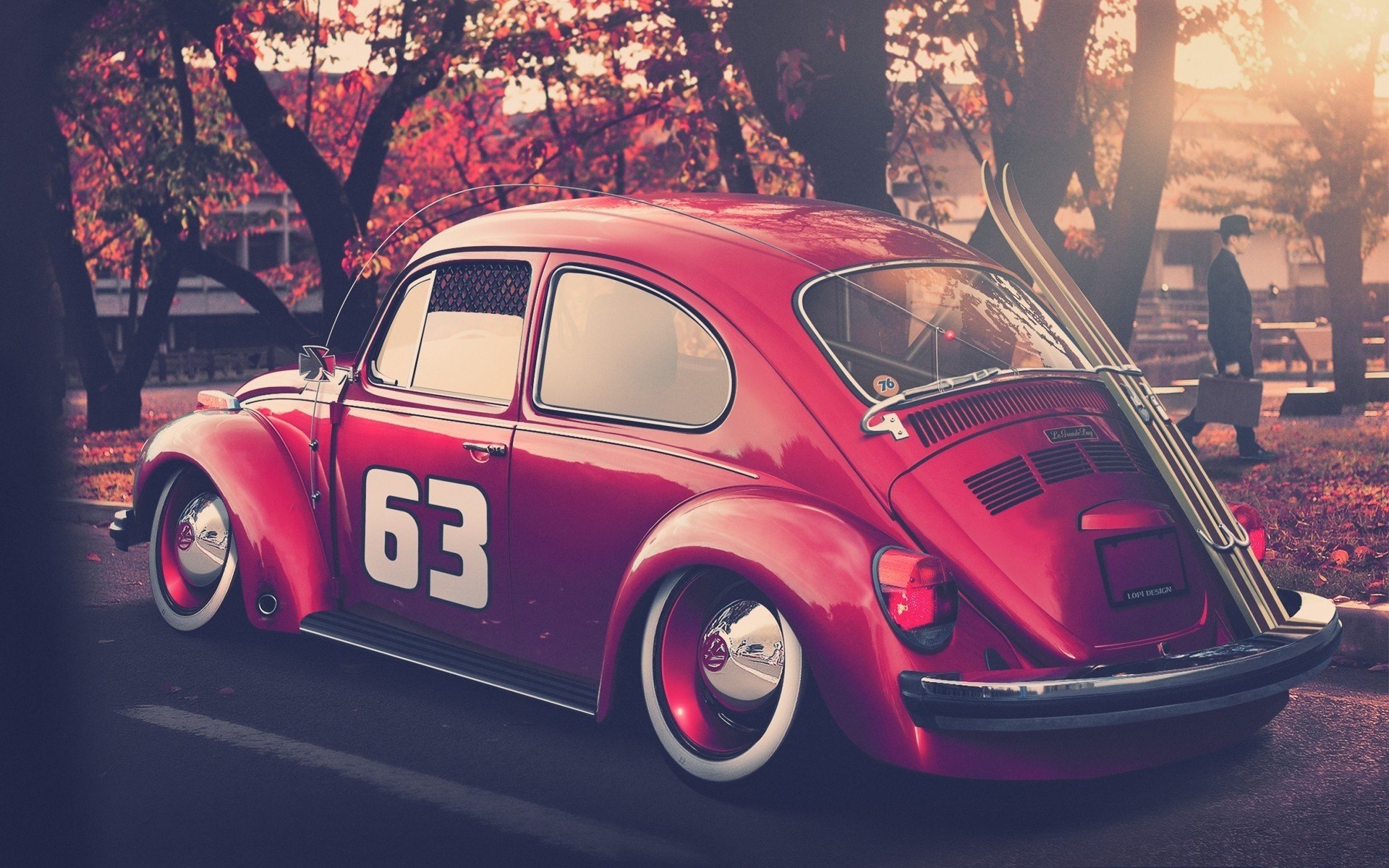 volkswagen beetle volkswagen tuning skiing autumn