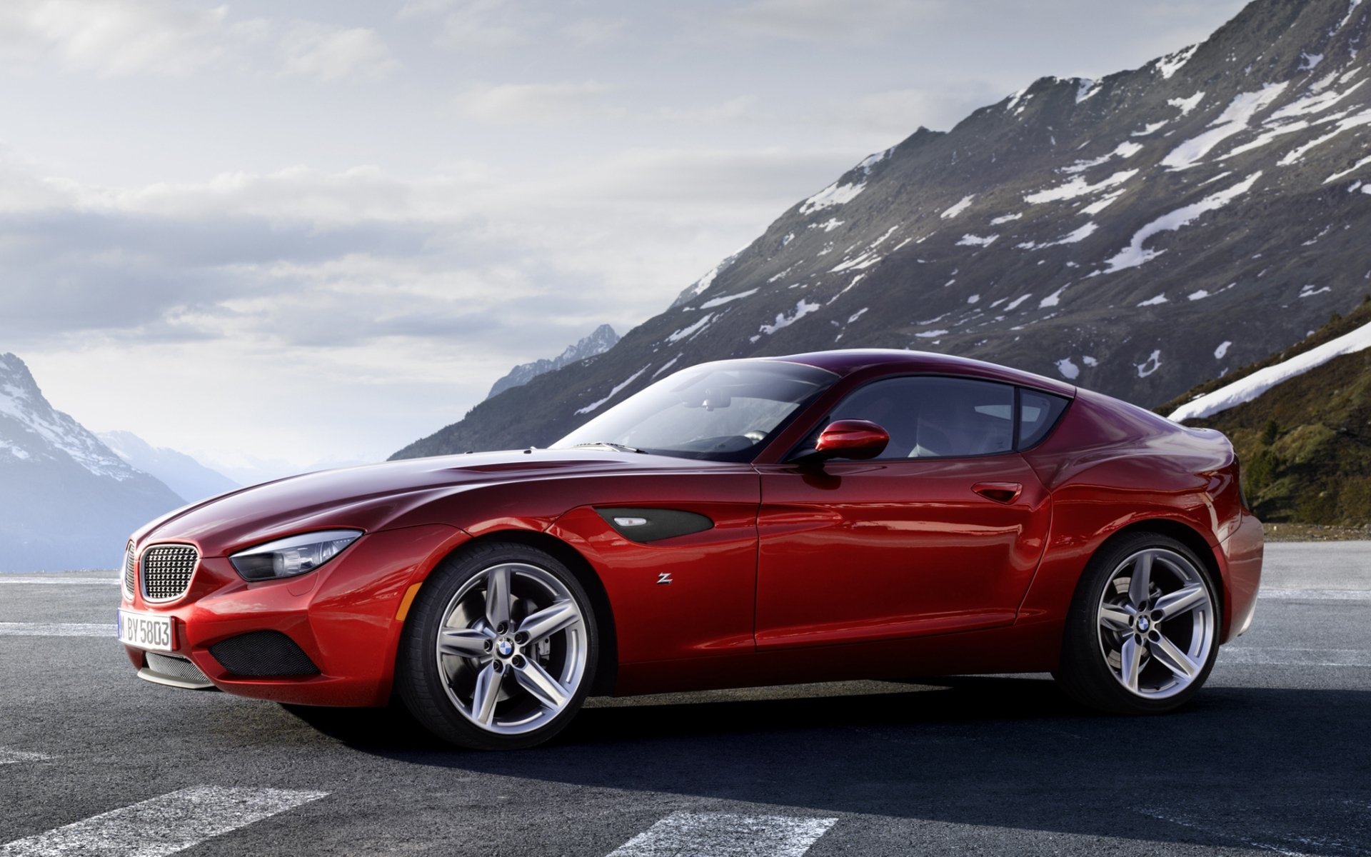 bmw z4 zagato coupe bmw zagato czerwony przód góry niebo