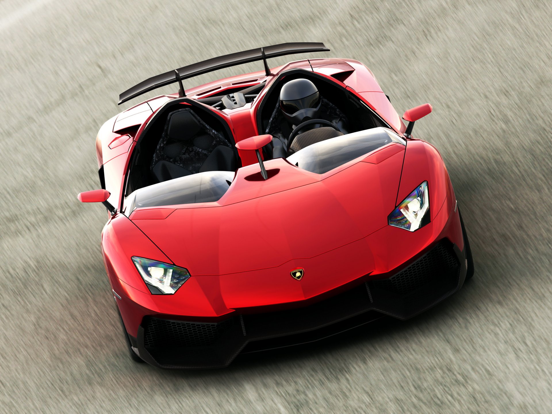 lamborghini aventador j rojo araña casco