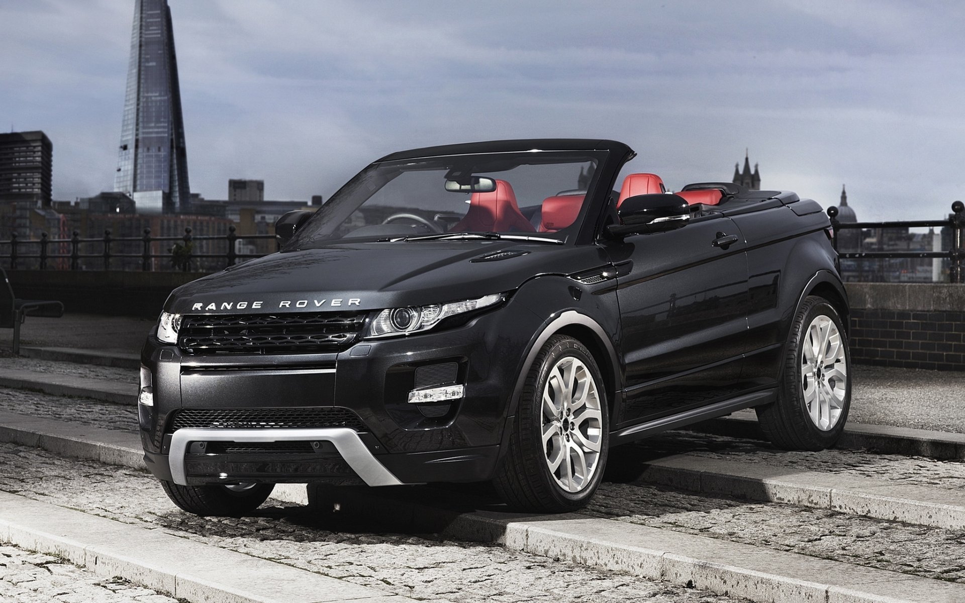 land rover range rover evoque convertible concept land rover range rover evoc concept crossover jeep gray.front steps sky