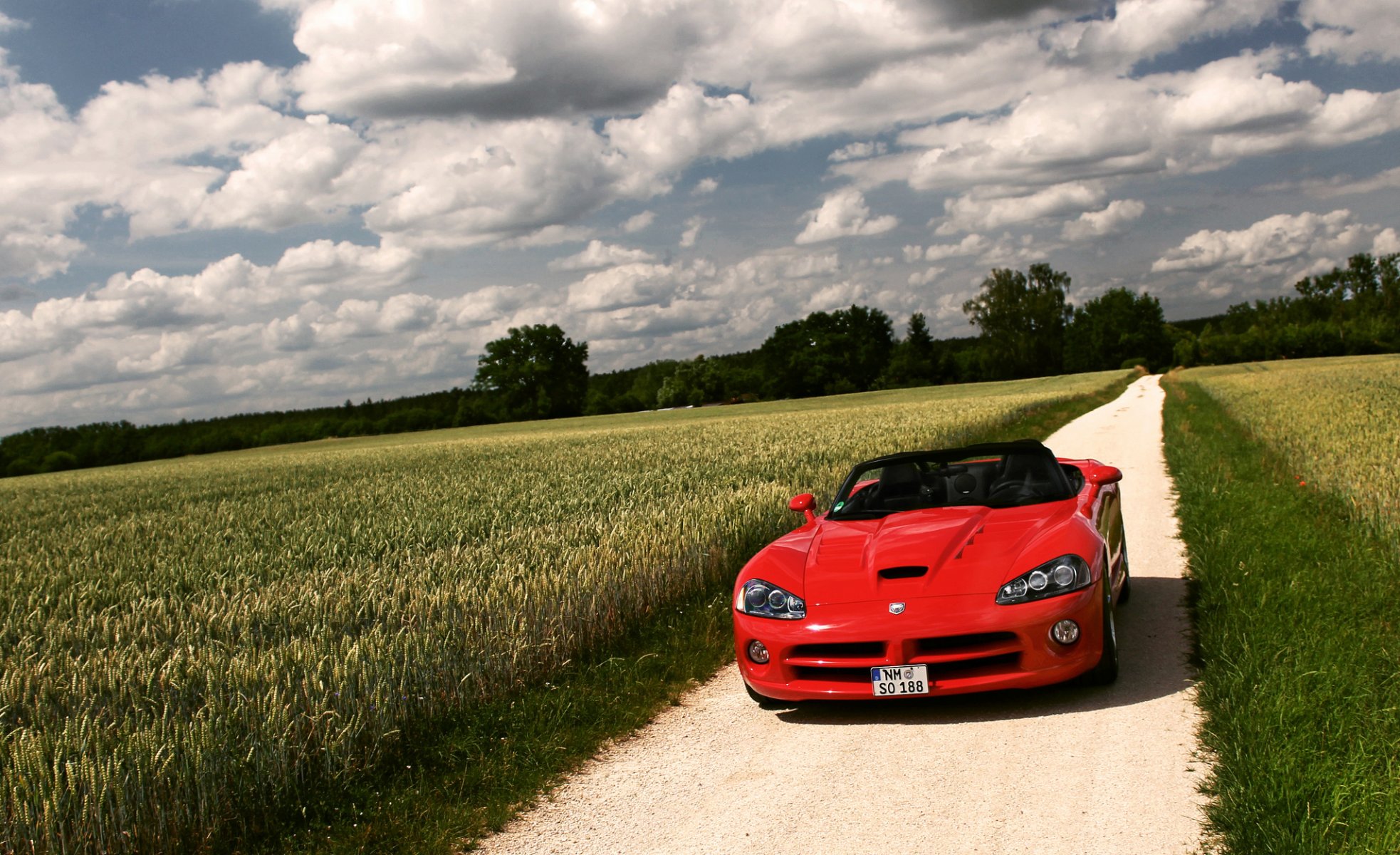 dodge viper hundred 10 dodge viper red nature field cloud