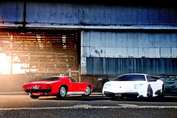 Two Lamborghini of the same line, but of different generations