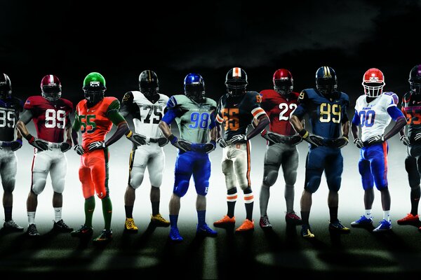 Sports uniforms of American football players