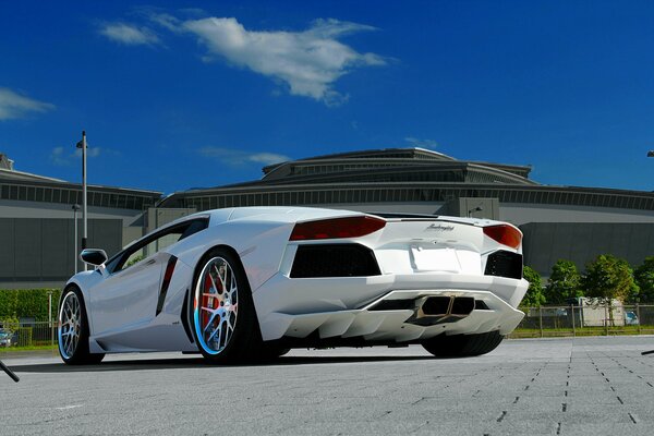 White Lamborghini Aventador LP700-4