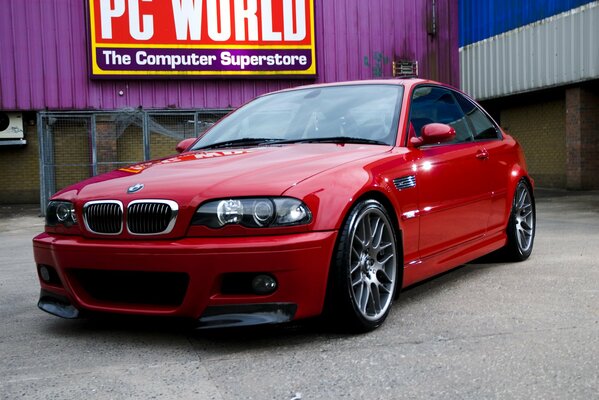 Exhibition sample of a red BMW