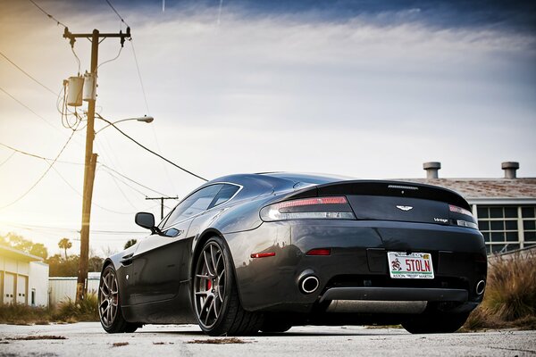 Aston martin in a small town