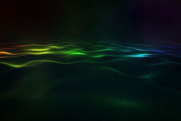 Colored waves on a black background