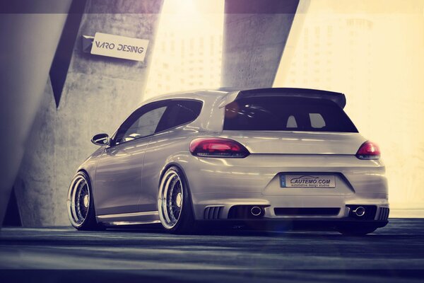 Light volkswagen scirocco with tuning