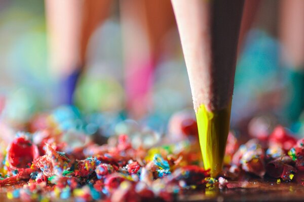 Pencil shavings. Macro shooting