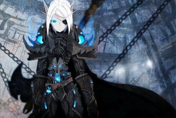El monstruo de ojos azules de Warcraft encadenado