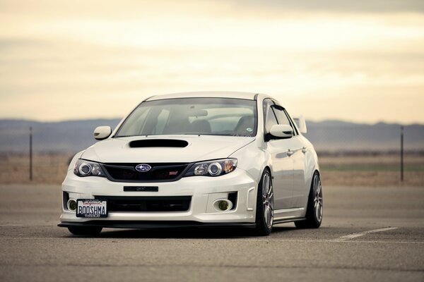 Subaru Impreza White Desktop Wallpaper