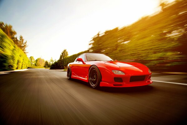 Mazda rx-7 red front view