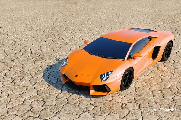 Lamborghini coche deportivo naranja