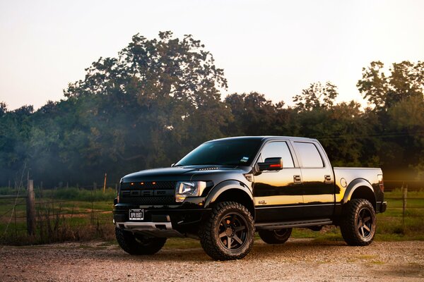 SUV Ford nero in campagna