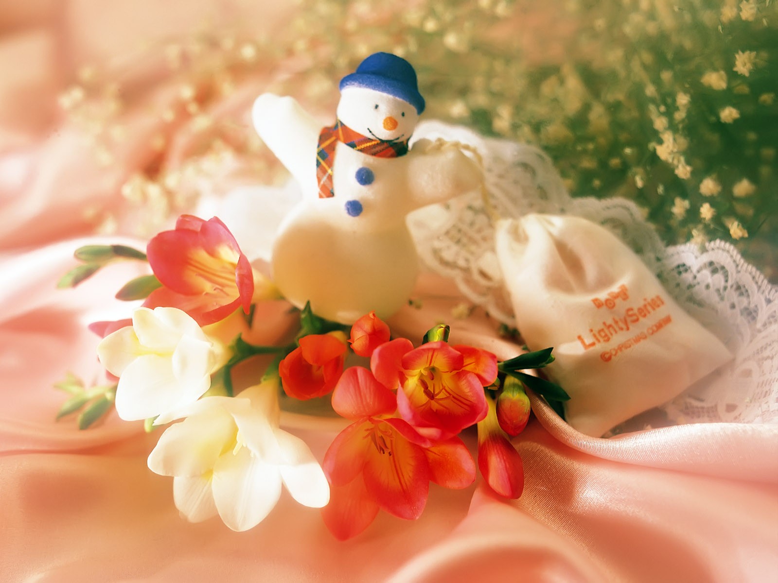 bonhomme de neige fleurs nouvel an