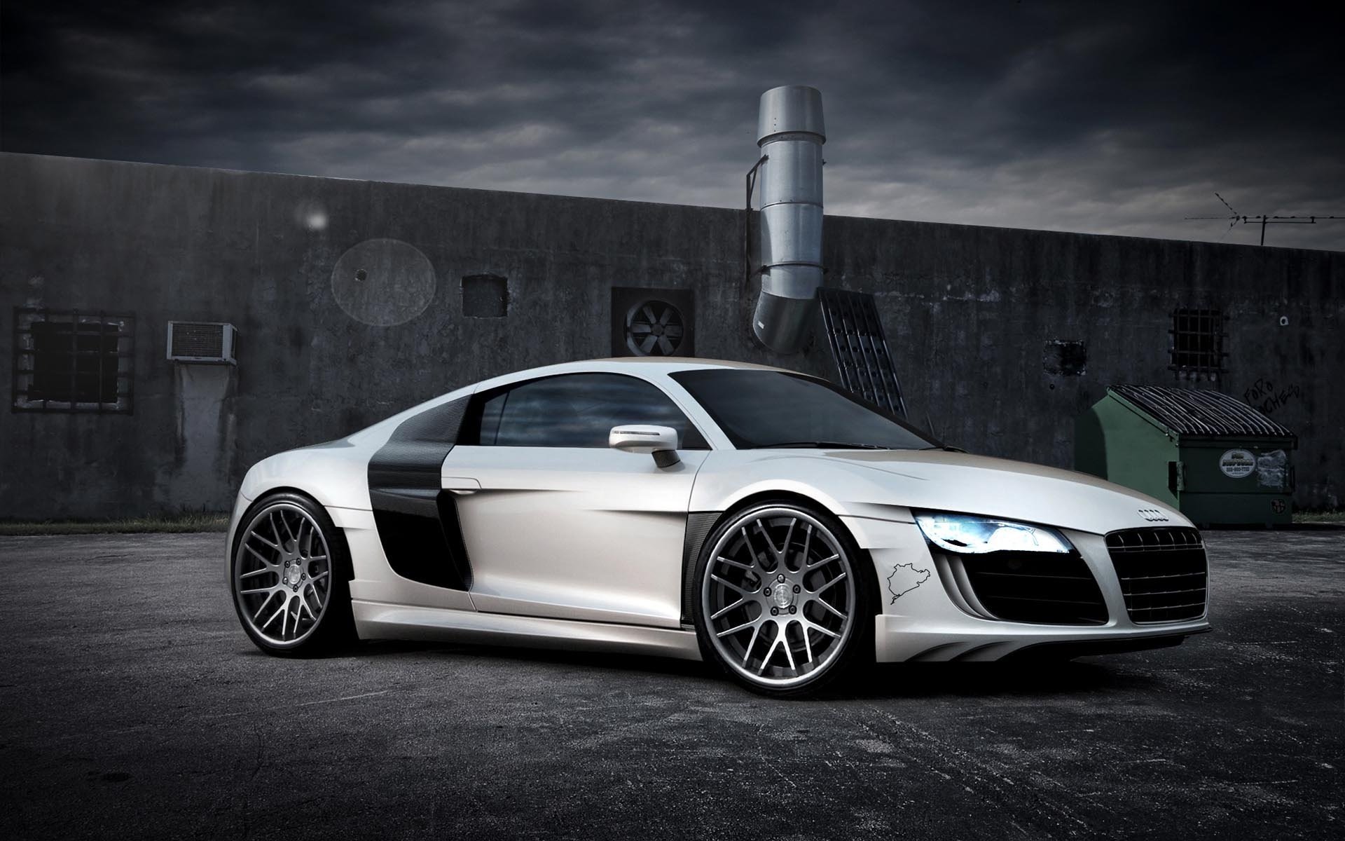 audi r8 auto supercar bianco