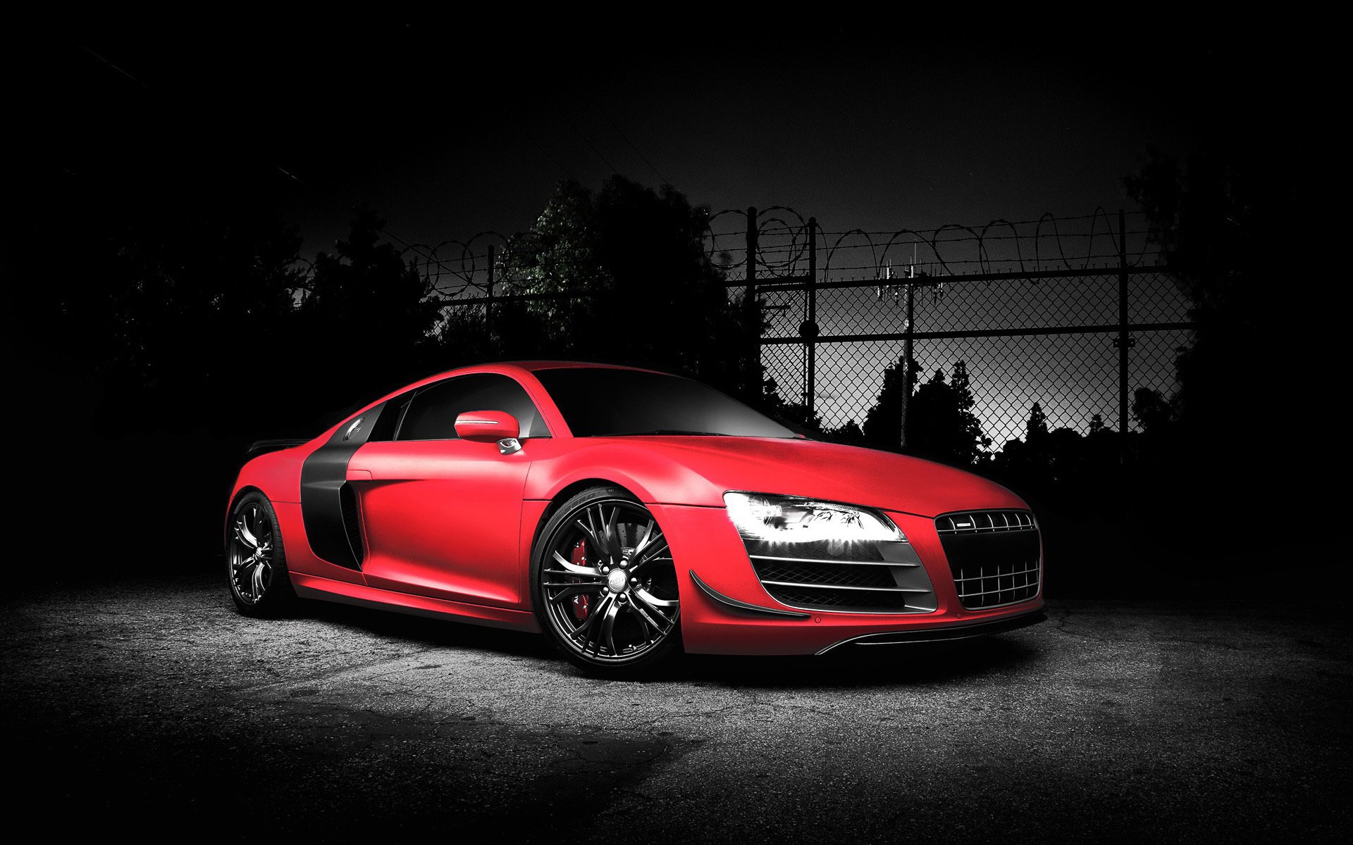 audi r8 samochód sportowy audi czerwony tuning samochód autowall