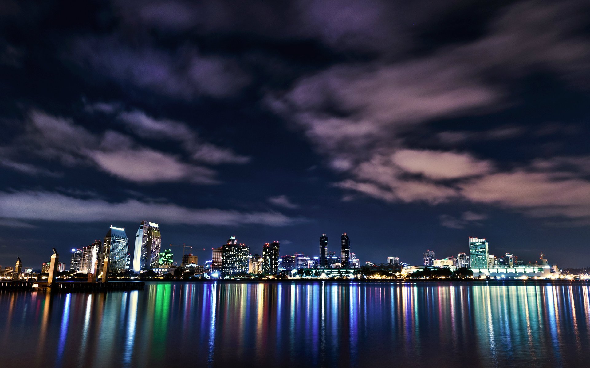 the sky san diego buildings night ca usa light city center