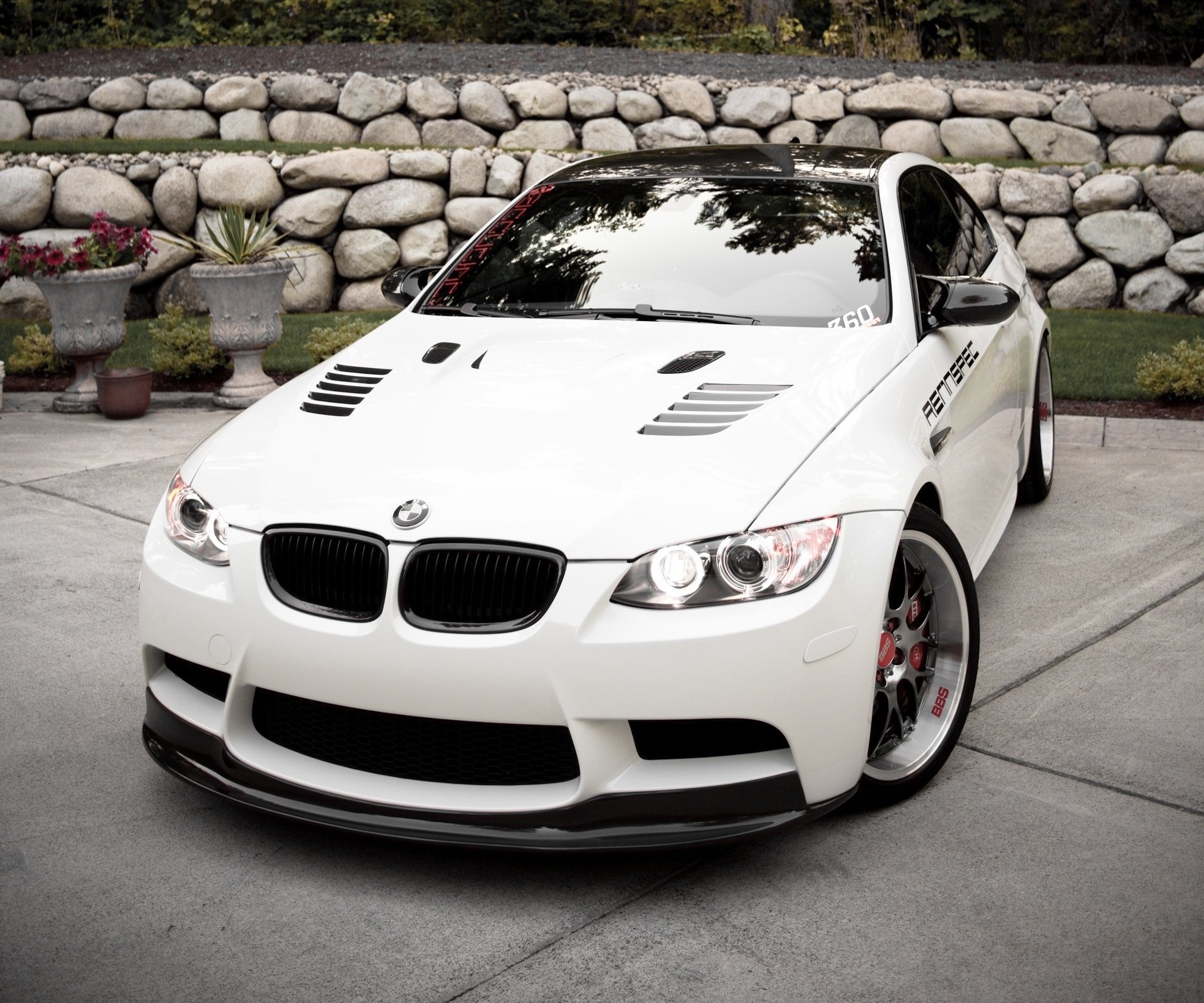 bmw m3 e92 white wheels bbs bmw headlights stone