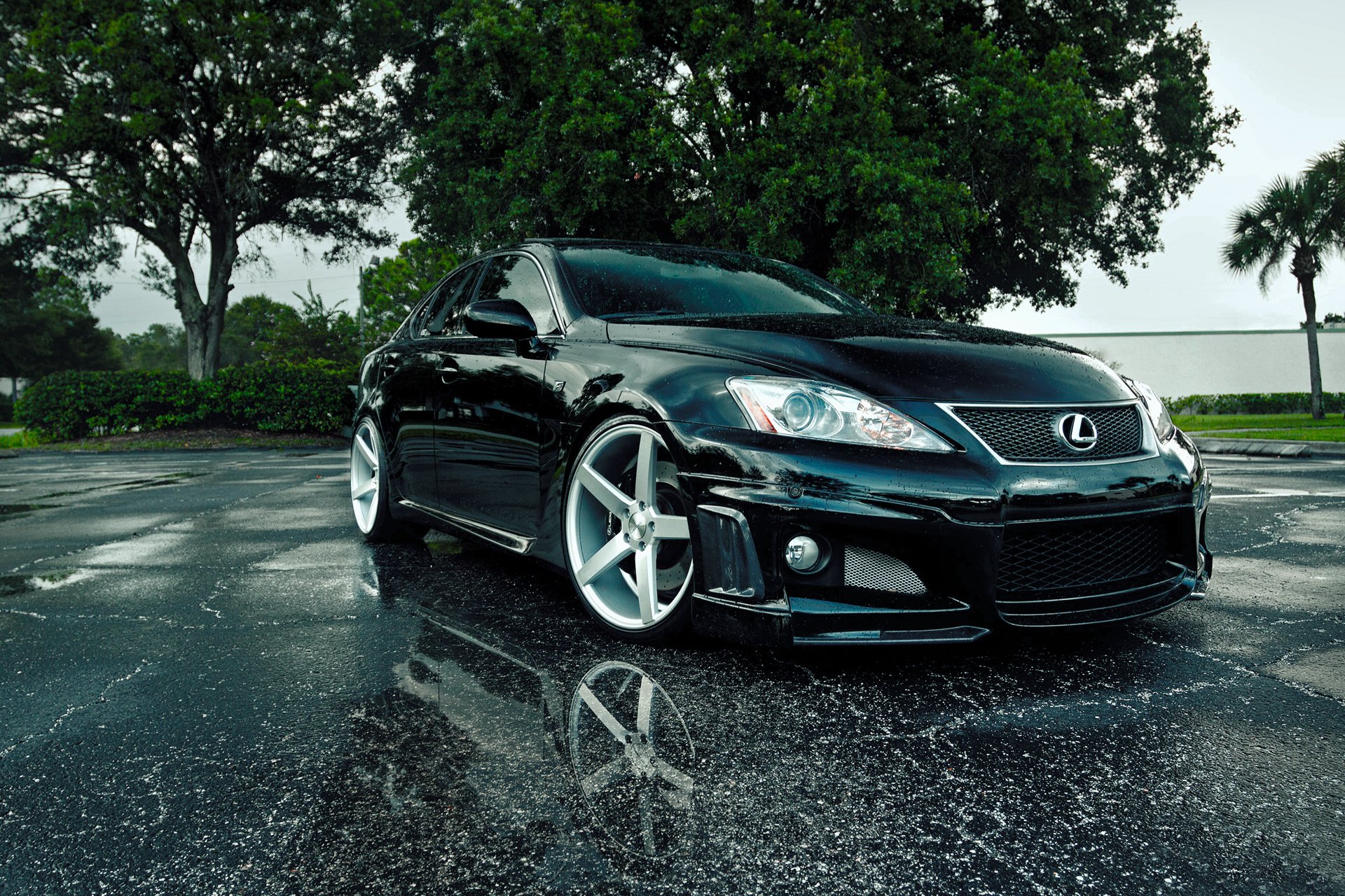 lexus is-f wet asphalt pools summer drop