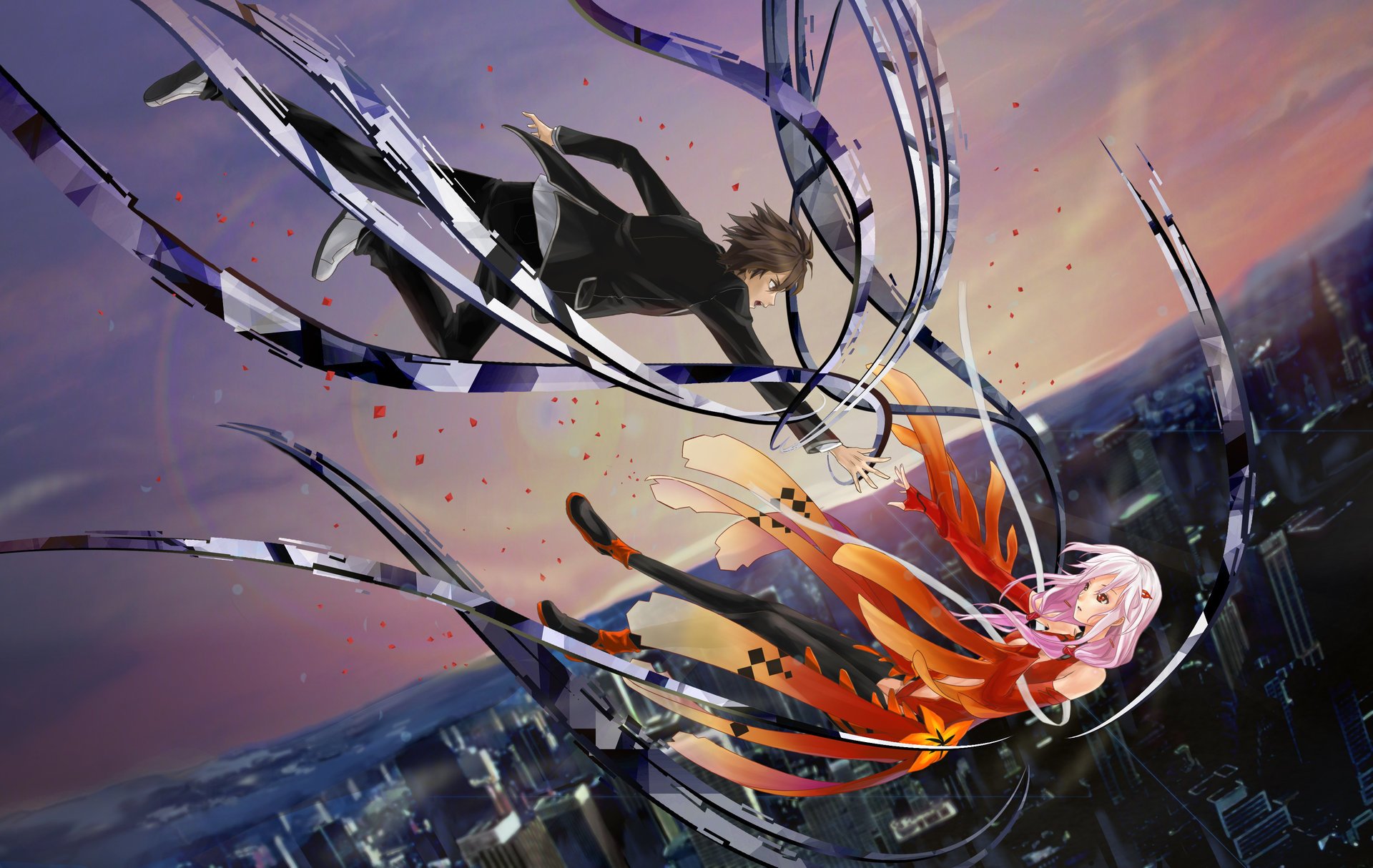 anime chłopak dziewczyna inori yuzuriha shu ouma guilty crown