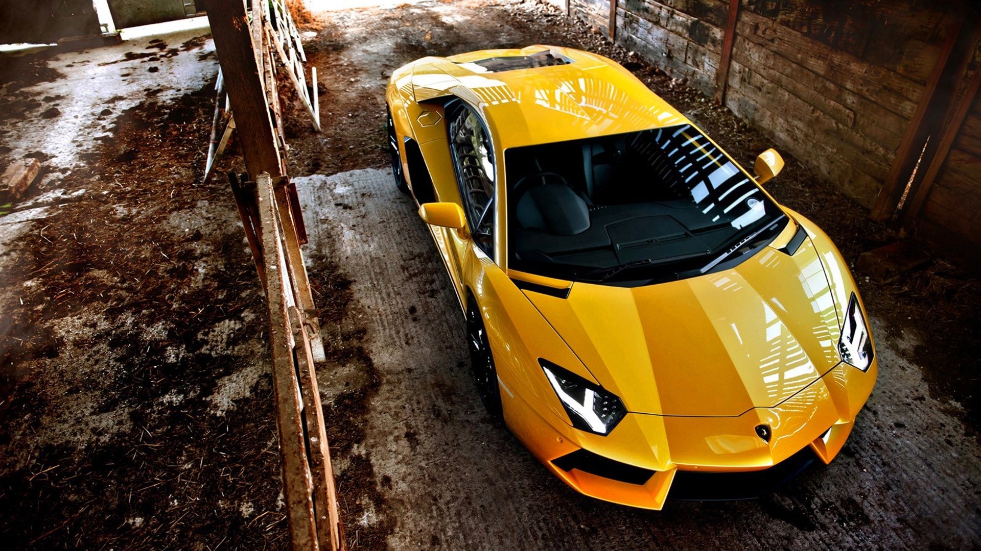 machinery lamborghini aventador sports car yellow