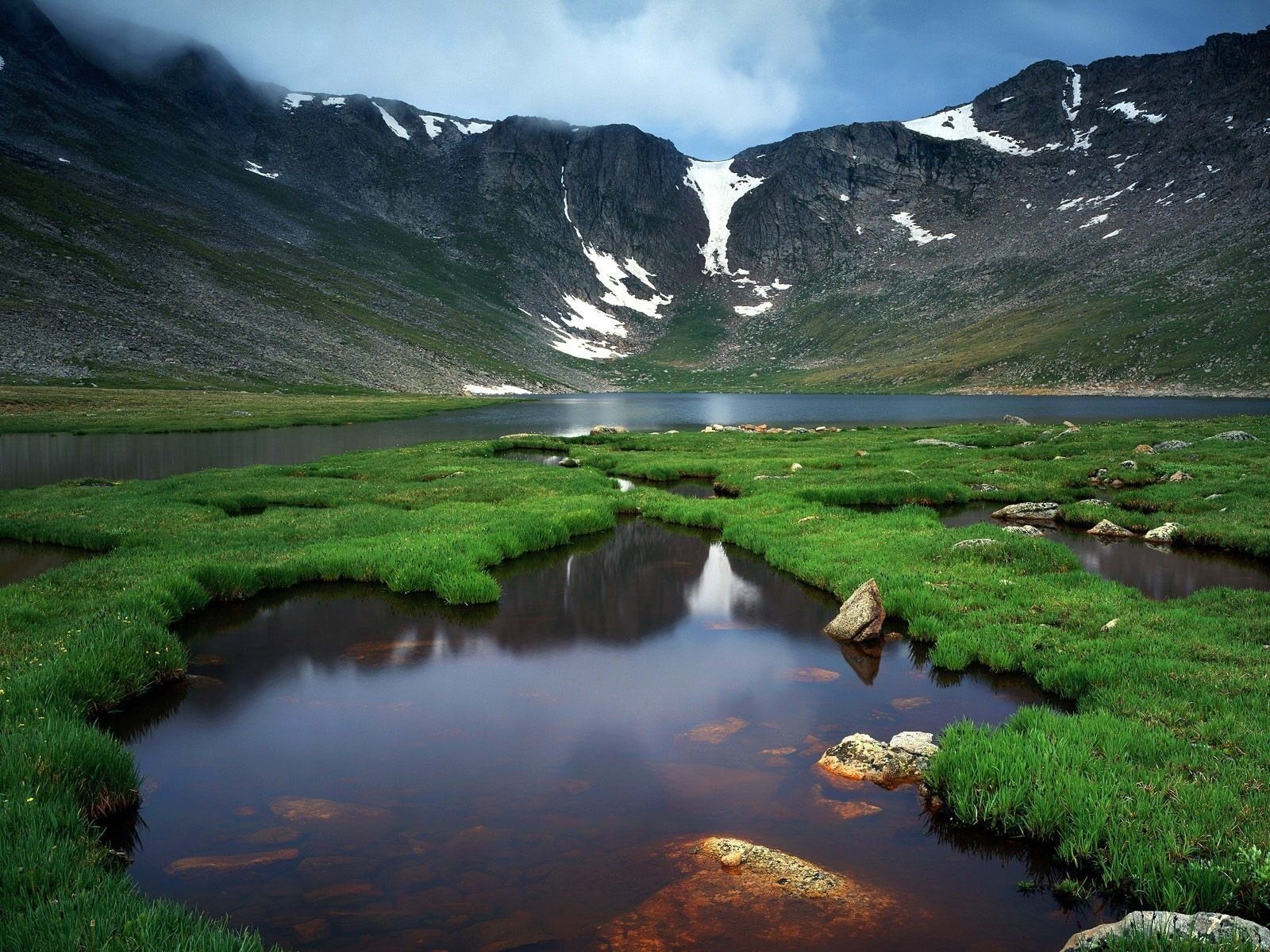 mountain river nature green life