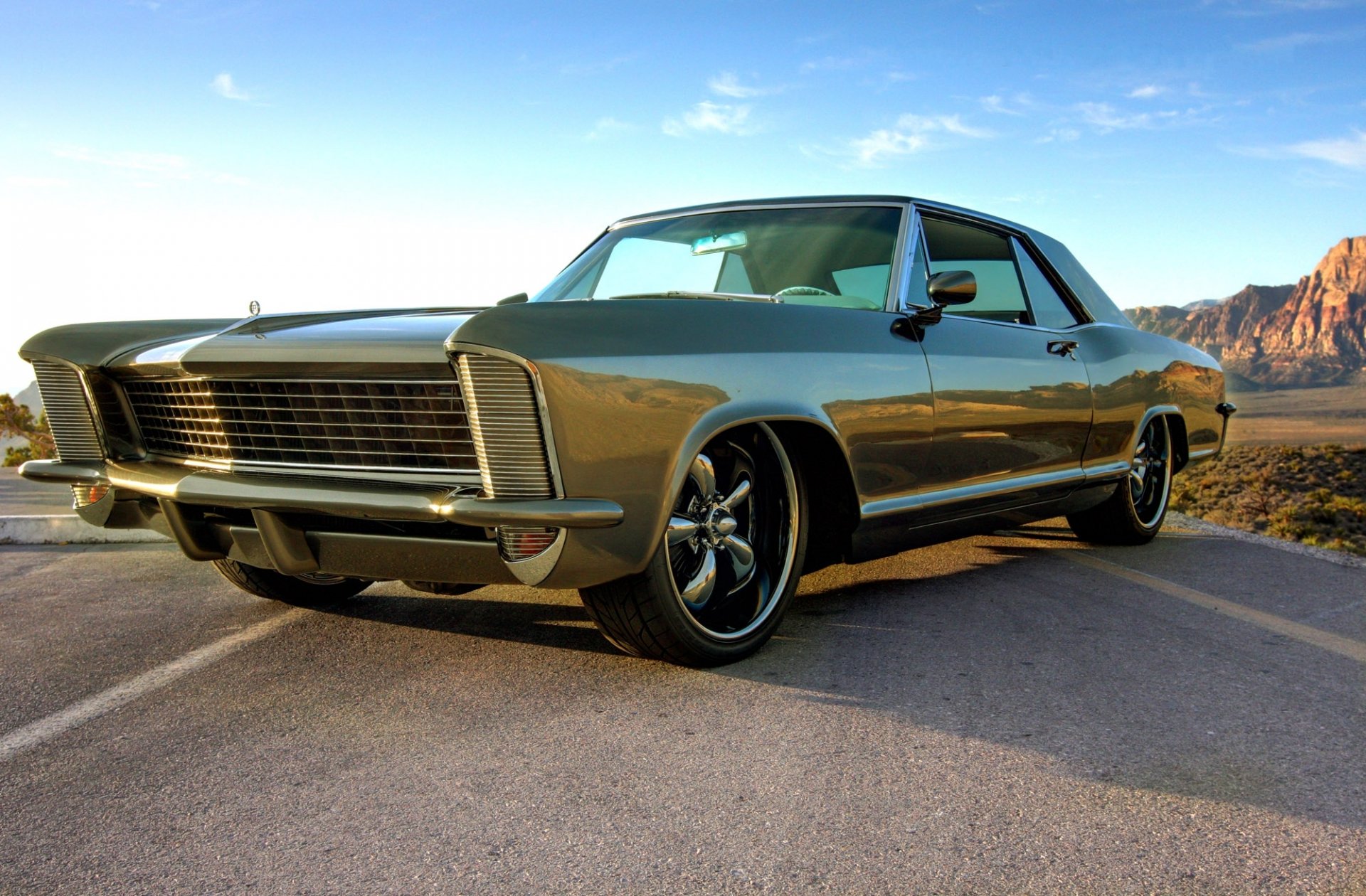 buick riviera 1965 muscle car grün buick green metal sky