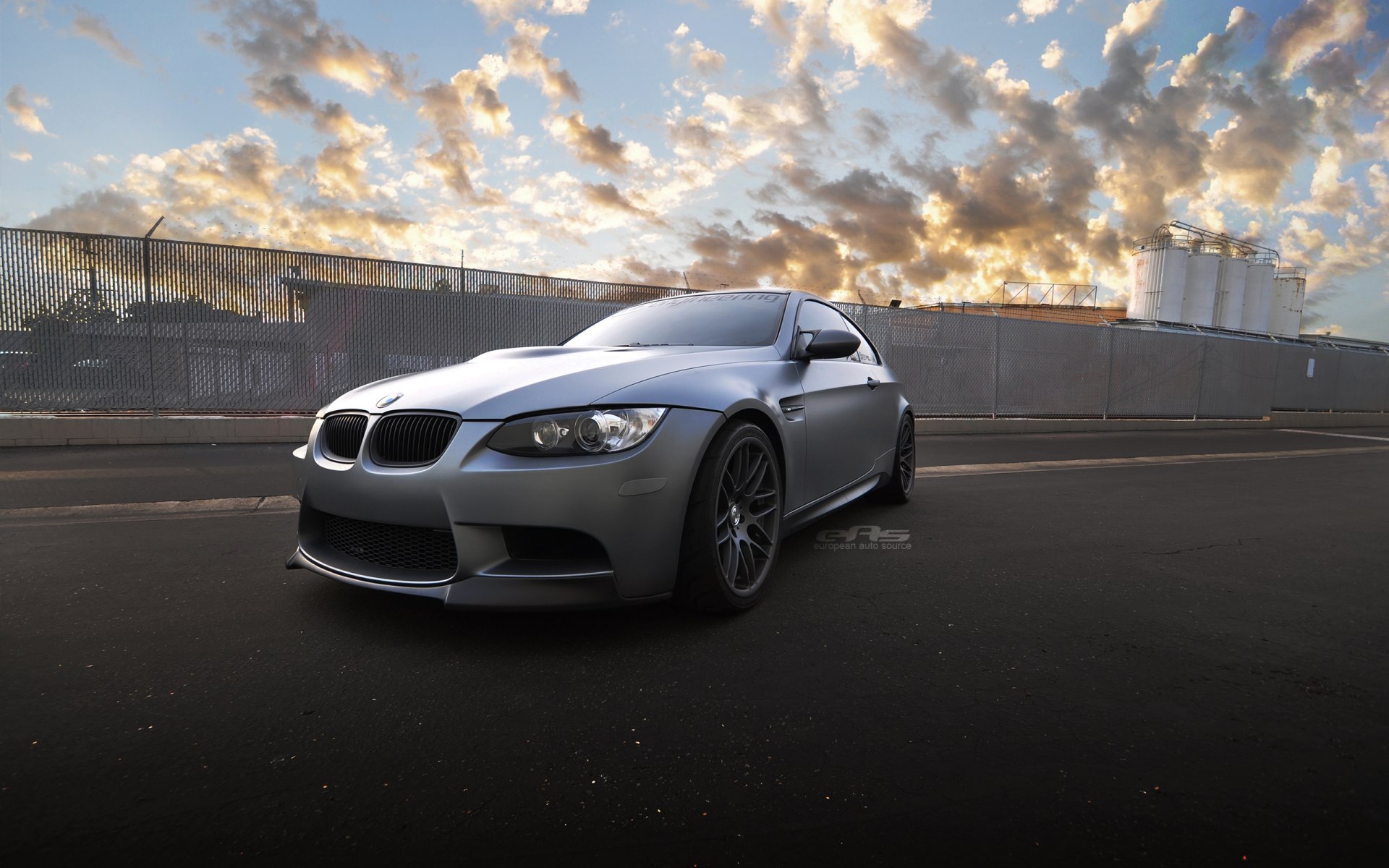 bmw m3 e92 mat gris coucher de soleil bmw gris mat nuages