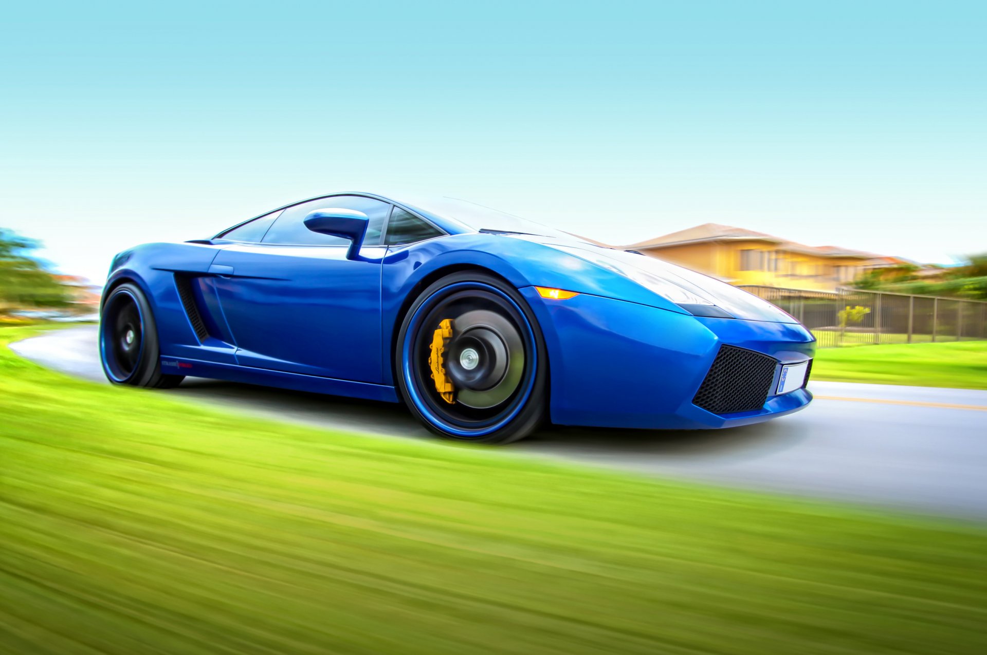 lamborghini gallardo speed road sky