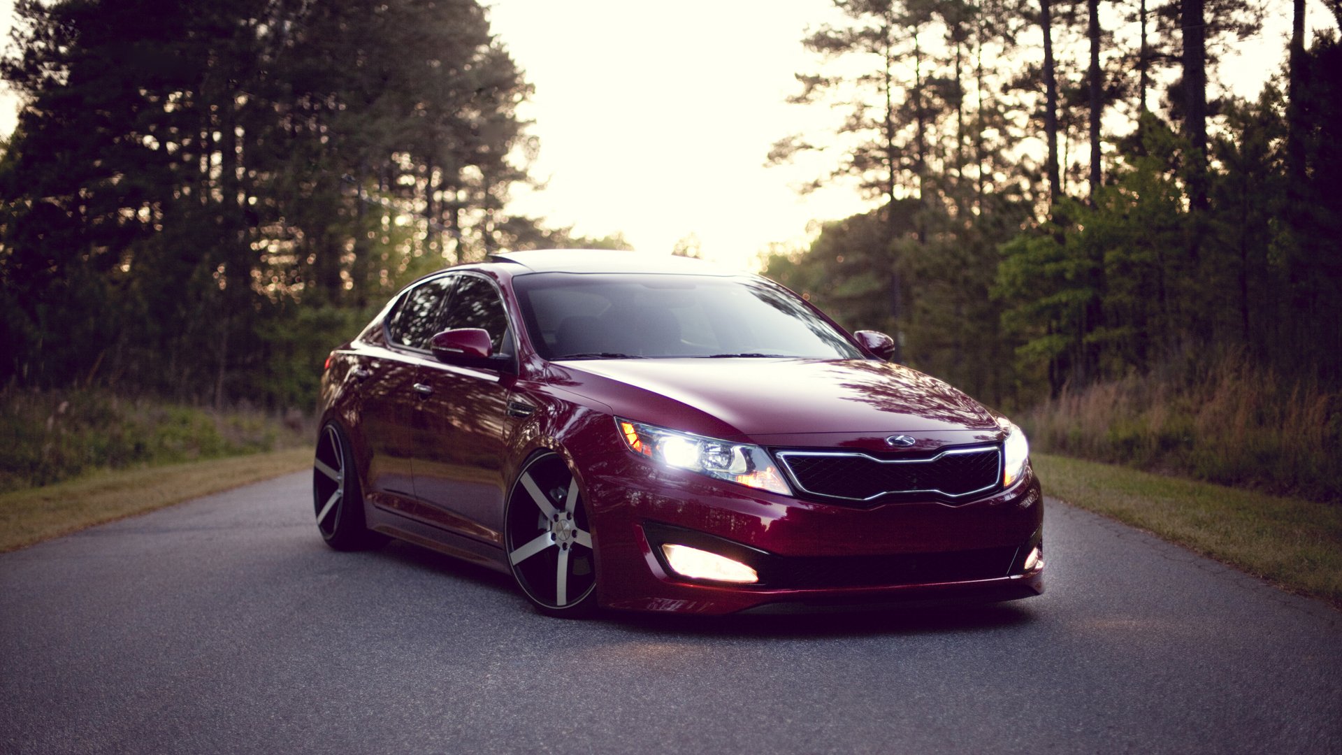 kia optima clean stance road wood kia optima forest