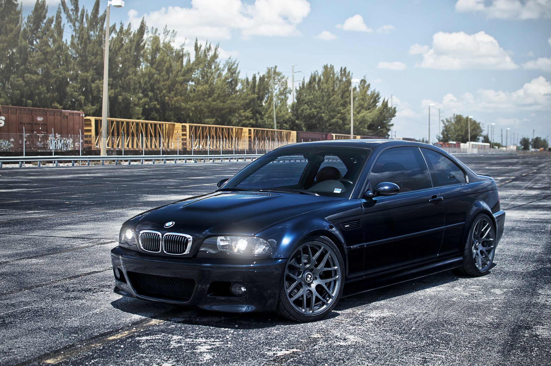 bmw m3 e46 azul oscuro bmw azul oscuro vagones cielo nubes