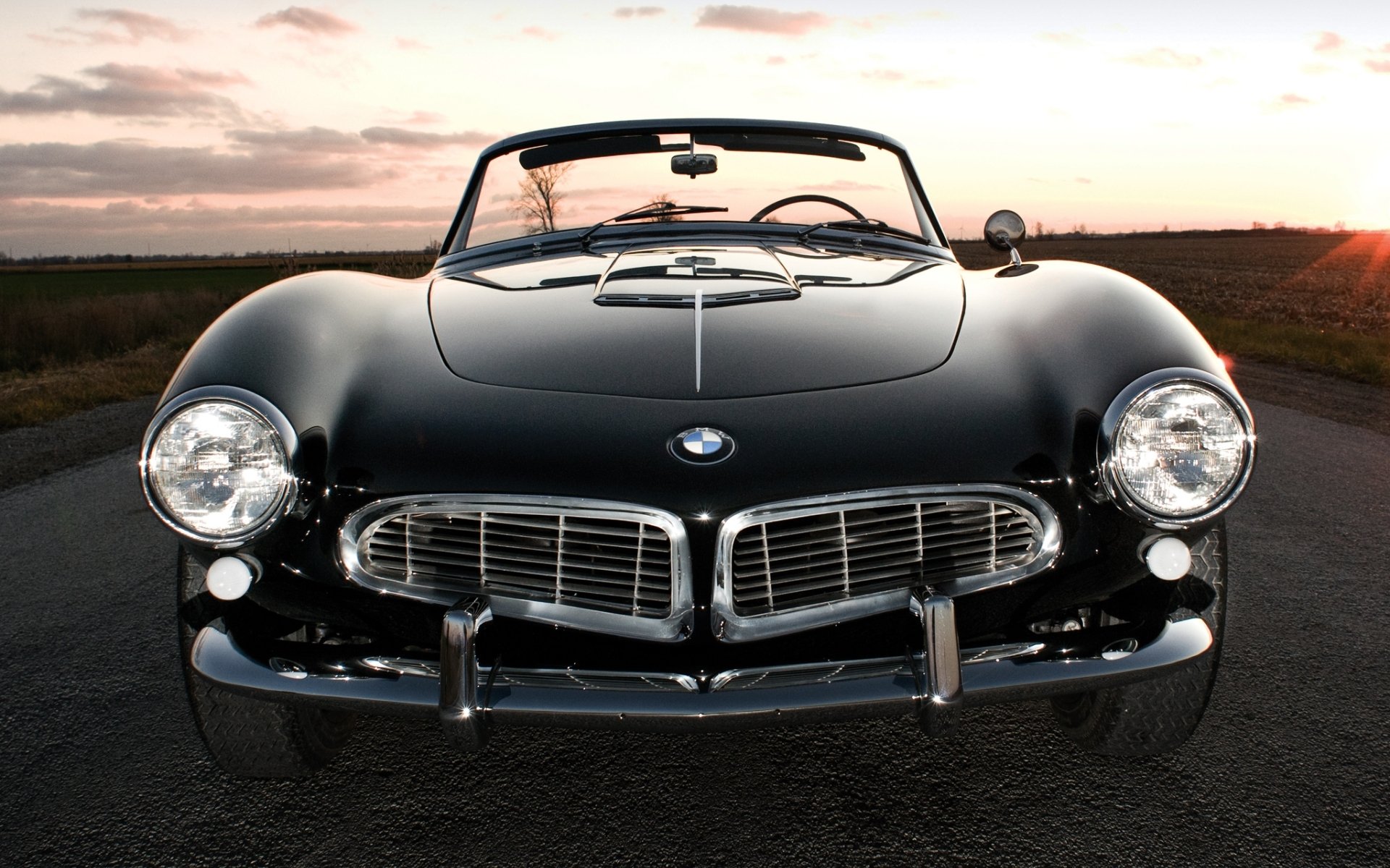 bmw series 2 1957 bmw sports car convertible front road sunset sky field beautiful car