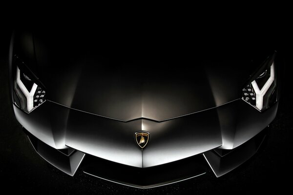 Avant-plan noir Lamborghini Aventador