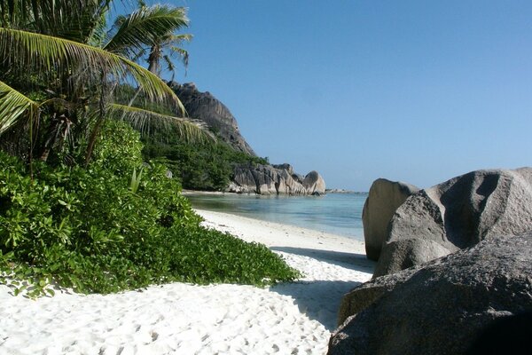 La playa es un lugar tranquilo y piedras